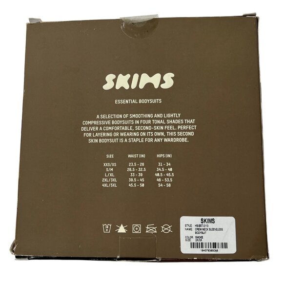 NWT SKIMS Essential Crew Neck Sleeveless Bodysuit Smoke 2X/3X - Picture 10 of 12